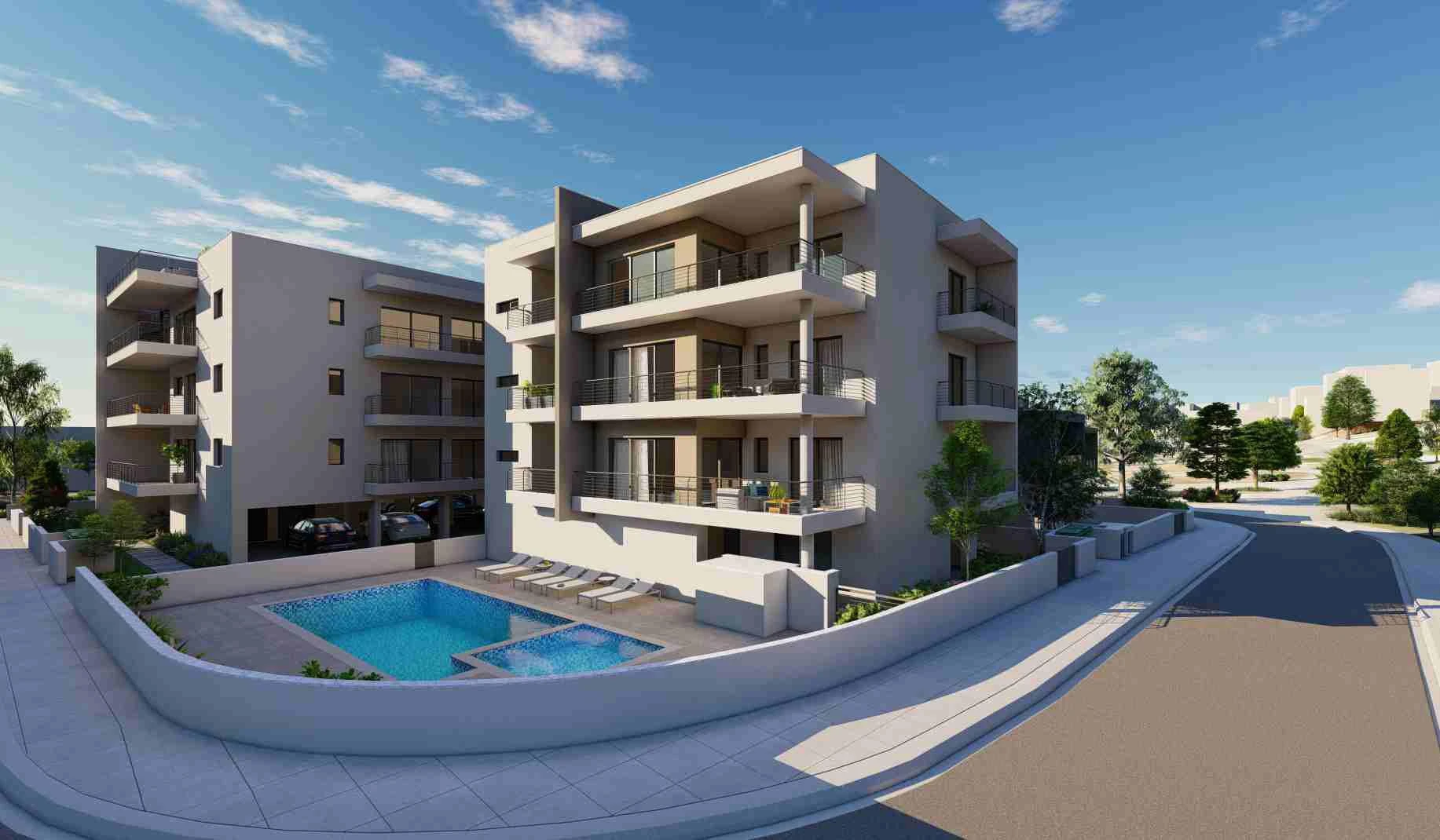 Новая резиденция с бассейном и видом на море в центре Пафоса, Кипр