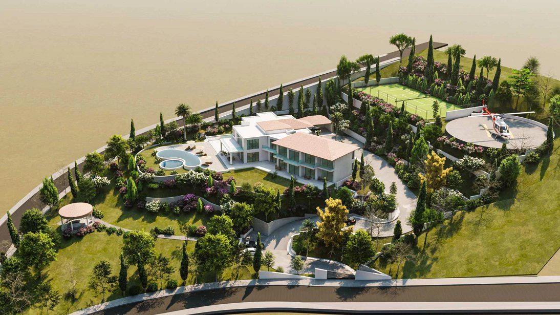 Элитная вилла с бассейном и вертолетной площадкой рядом с гольф-клубом, Камарес, Кипр