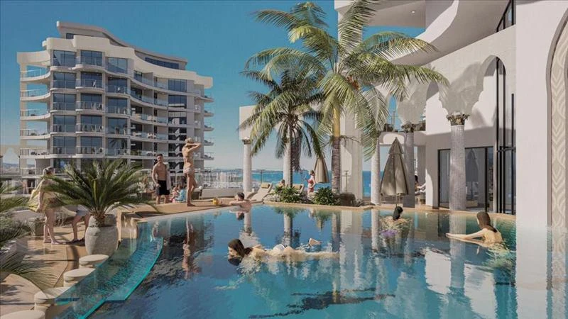 Современная резиденция с садом и бассейнами в 300 метрах от моря, Боаз, Северный Кипр