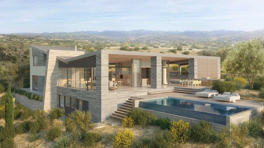 Новый комплекс вилл с панорамным видом в большой резиденции с полем для гольфа, спа-центром и клубом верховой езды, Пафос, Кипр