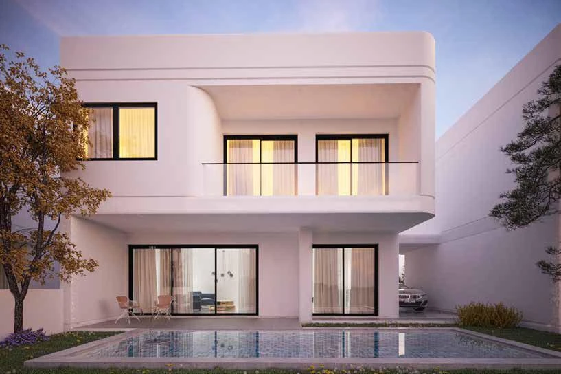 Комплекс двухэтажных вилл с садами рядом с рекой и центром Никосии, Кипр