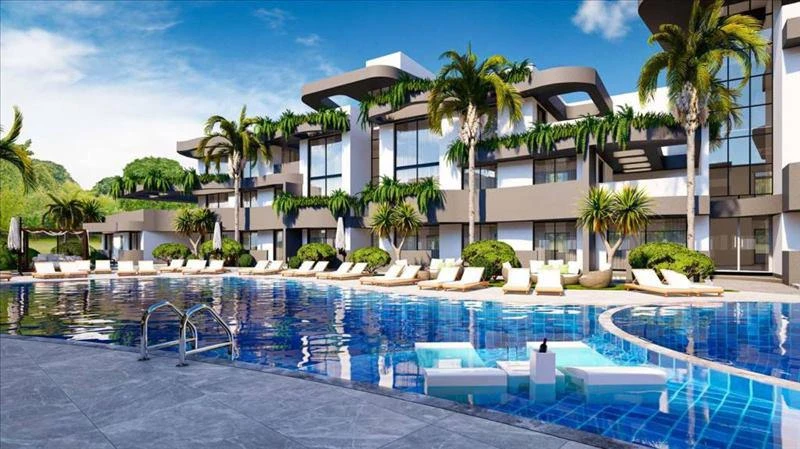 Новая резиденция с бассейном и рестораном рядом с пляжем, Ени-Боазычи, Северный Кипр