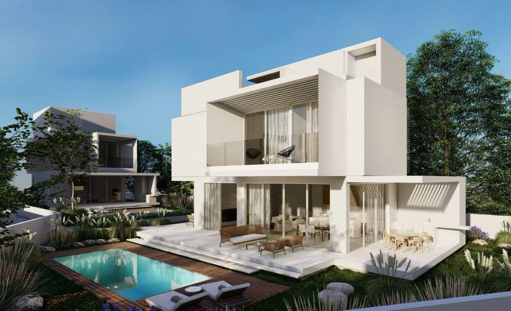 Новая резиденция с бассейном и детской площадкой в престижном районе, в 150 метрах от пляжа, Пафос, Кипр