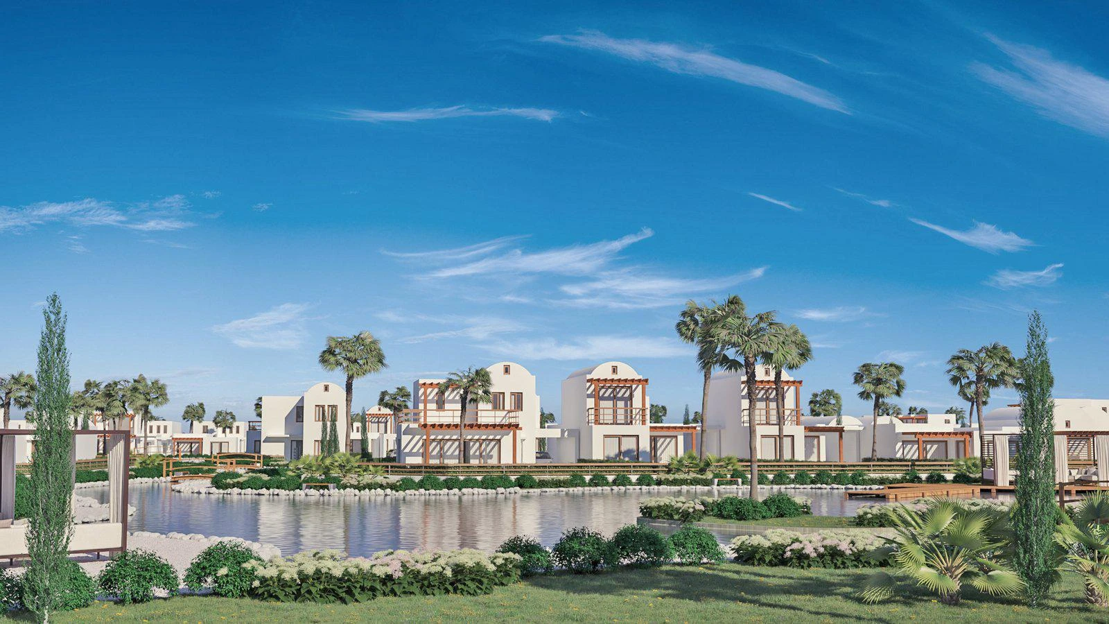 Новый комплекс вилл с бассейнами рядом с пляжем, Ларнака, Кипр Новый комплекс вилл с бассейнами рядом с пляжем, Ларнака, Кипр