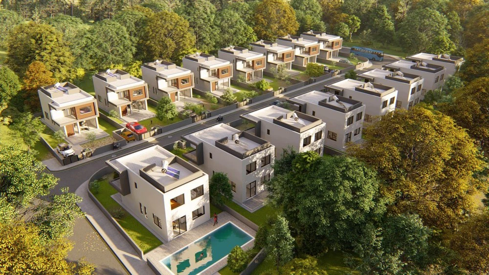 Комплекс вилл с зелеными зонами в спокойном районе, Пафос, Кипр