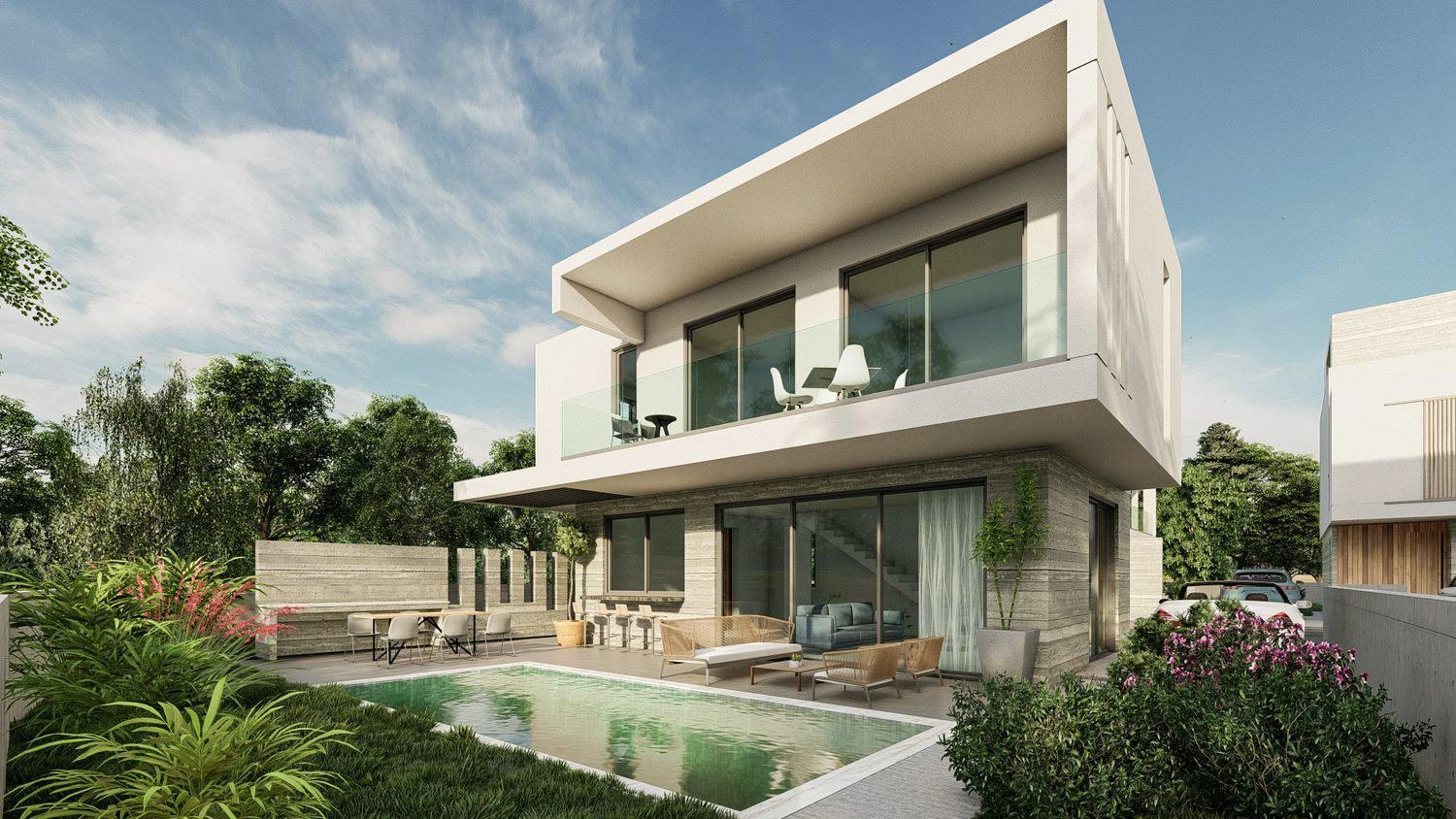 Новый комплекс вилл в 900 метрах от пляжа, Героскипу, Кипр