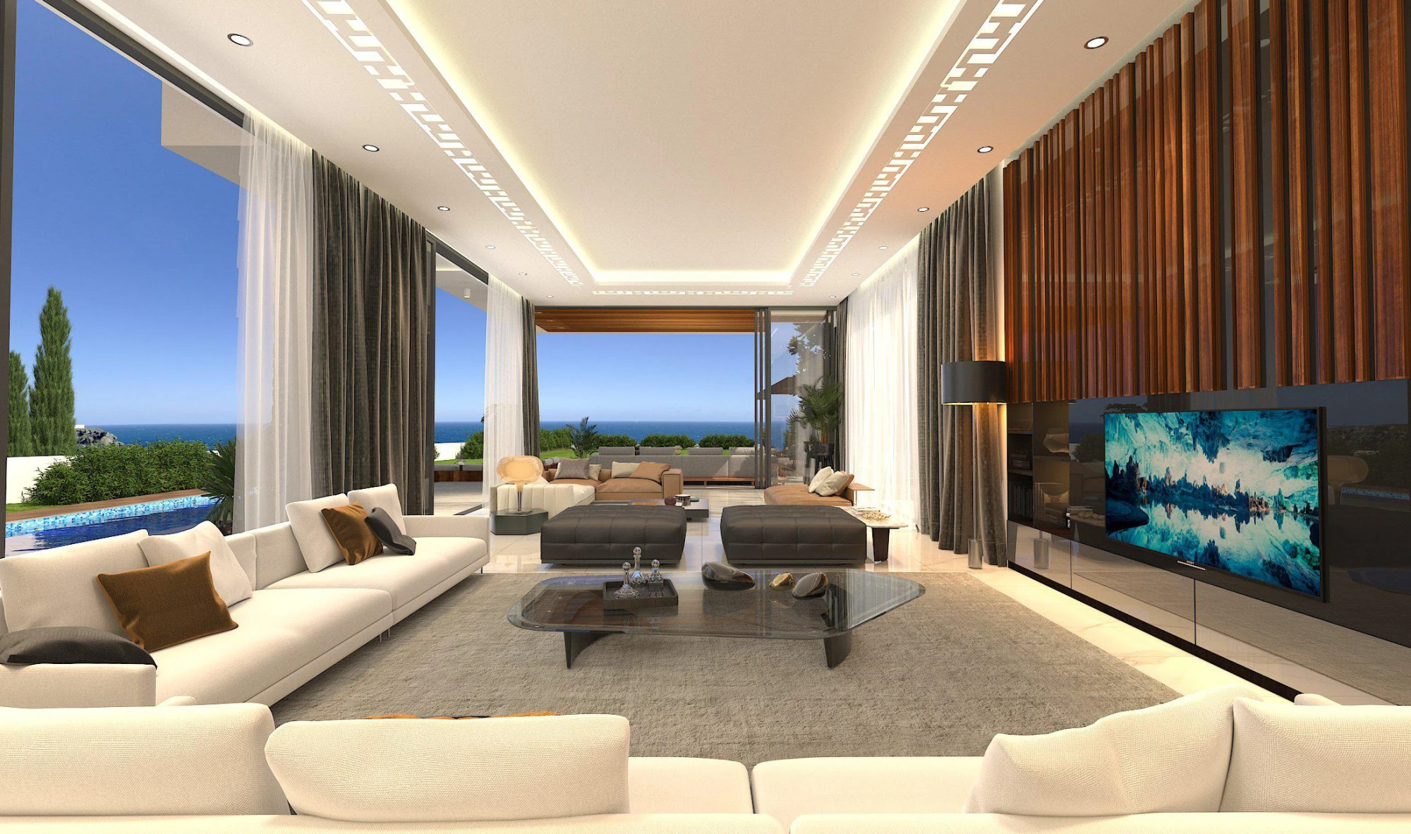 Элитная вилла с прямым выходом на песчаный пляж, Кисонерга, Кипр