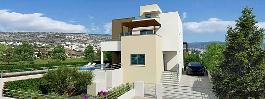 Комплекс вилл с бассейнами и панорамным видом на море, Пейя, Кипр