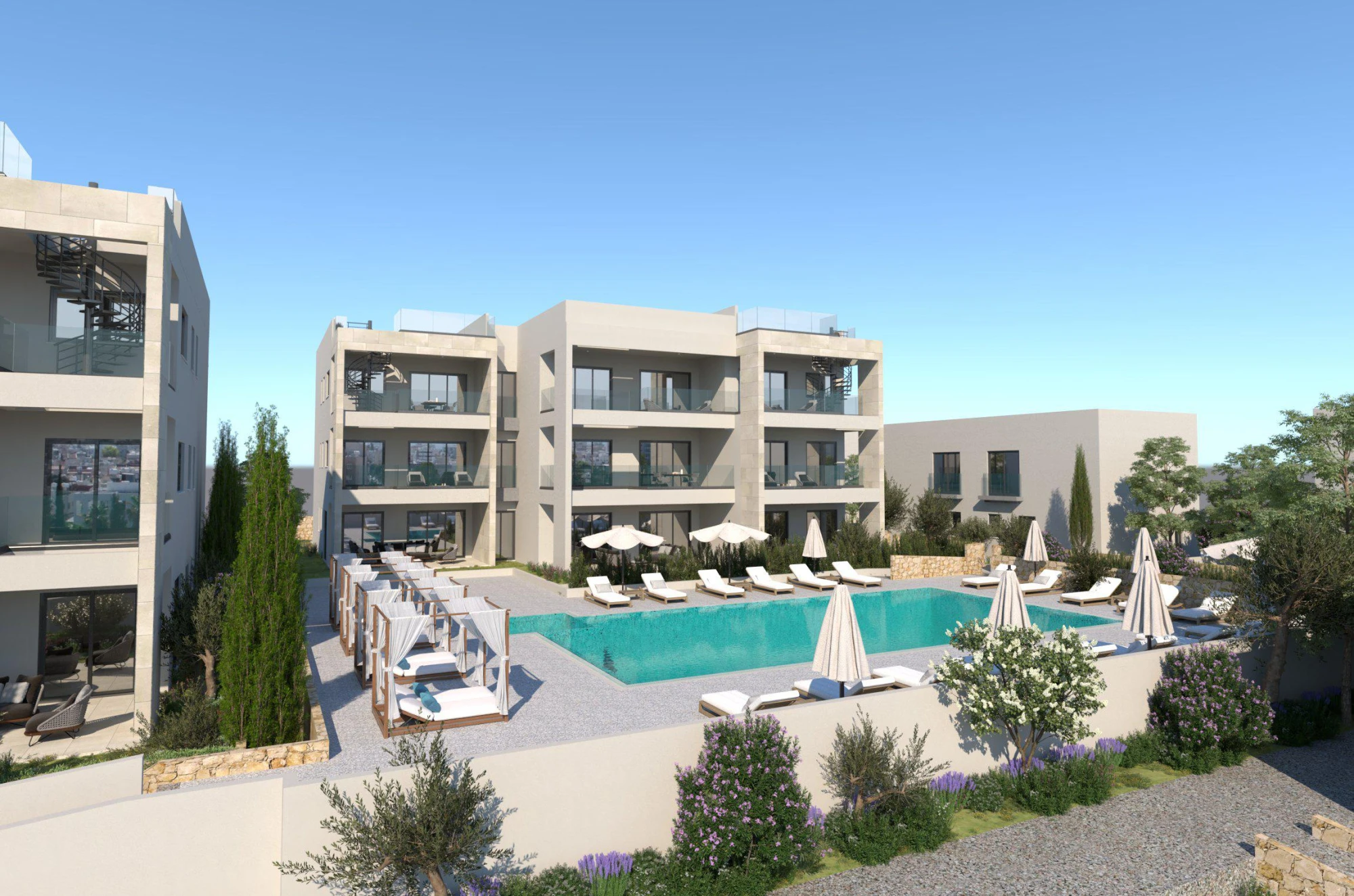 Закрытая резиденция с бассейном, спа и зелеными зонами в 500 метрах от пляжа, Каппарис, Кипр