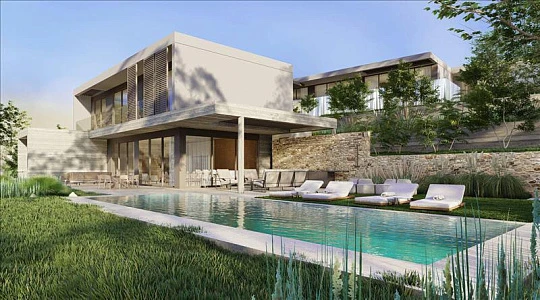 Новый комплекс вилл с панорамным видом в престижном районе, Кония, Кипр