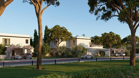 Таунхаусы с бассейнами в большой резиденции с полем для гольфа и спа-центром Limassol Greens, Лимассол, Кипр