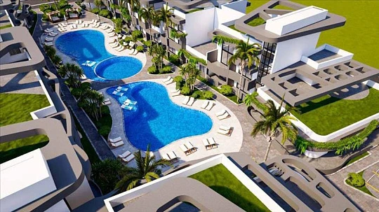 Новая резиденция с бассейном и рестораном рядом с пляжем, Ени-Боазычи, Северный Кипр