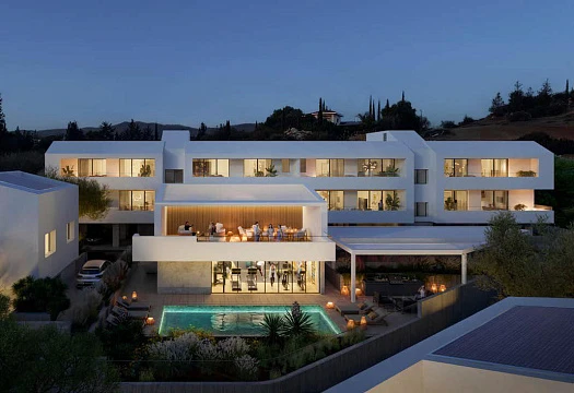 Новая резиденция с бассейном и панорамным видом в престижном пригороде Лимассола, Мони, Кипр