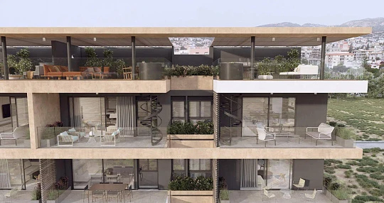 Жилой комплекс с просторными террасами, рядом с деловым центром и пляжем, Агиос Афанасиос, Лимасcол, Кипр