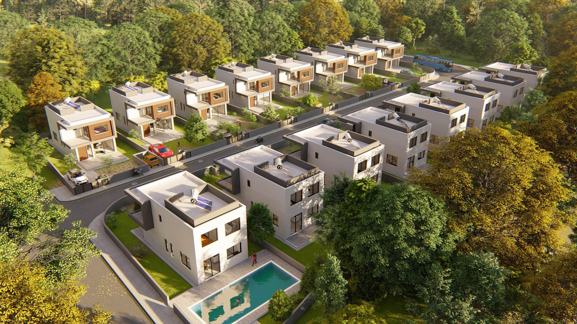 Комплекс вилл с зелеными зонами в спокойном районе, Пафос, Кипр