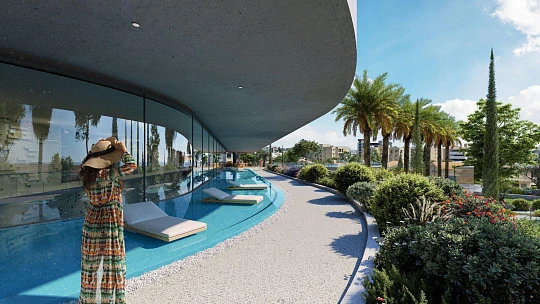 Новая высотная резиденция с бассейнами в 200 метрах от моря, Гермасогейя, Кипр