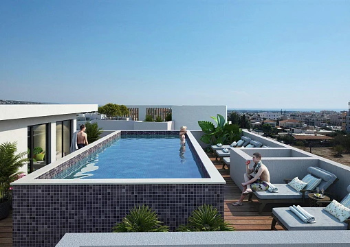 Новая резиденция с бассейном и спа-зоной рядом с пляжем, Героскипу, Кипр