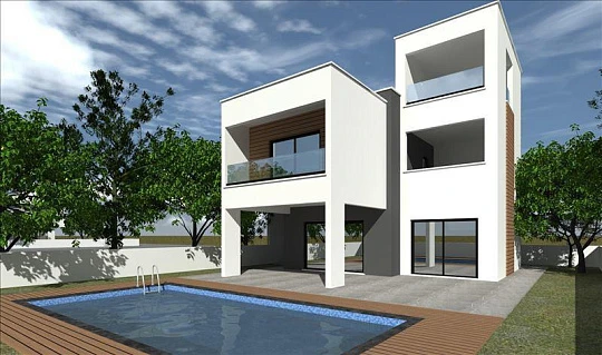 Новый комплекс вилл с бассейнами с садами рядом с автомагистралью, Суни, Кипр