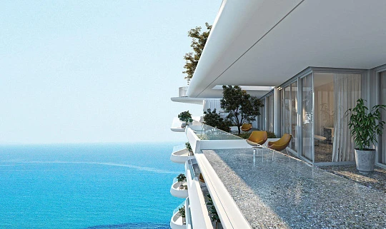 Новая резиденция с подземной парковкой в 50 метрах от пляжа, Ларнака, Кипр